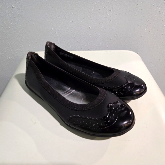 Lands End Size 13 Girls Black  Ballet Flats EUC - Picture 1 of 4